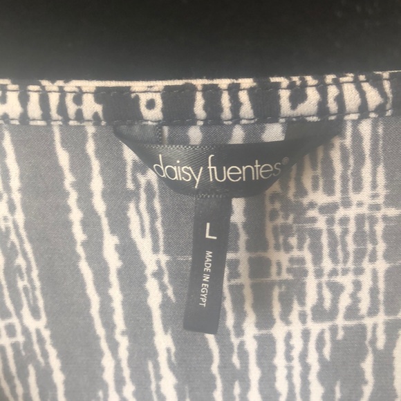 Slimming daisy fuentes black and white twist top l - Picture 2 of 6